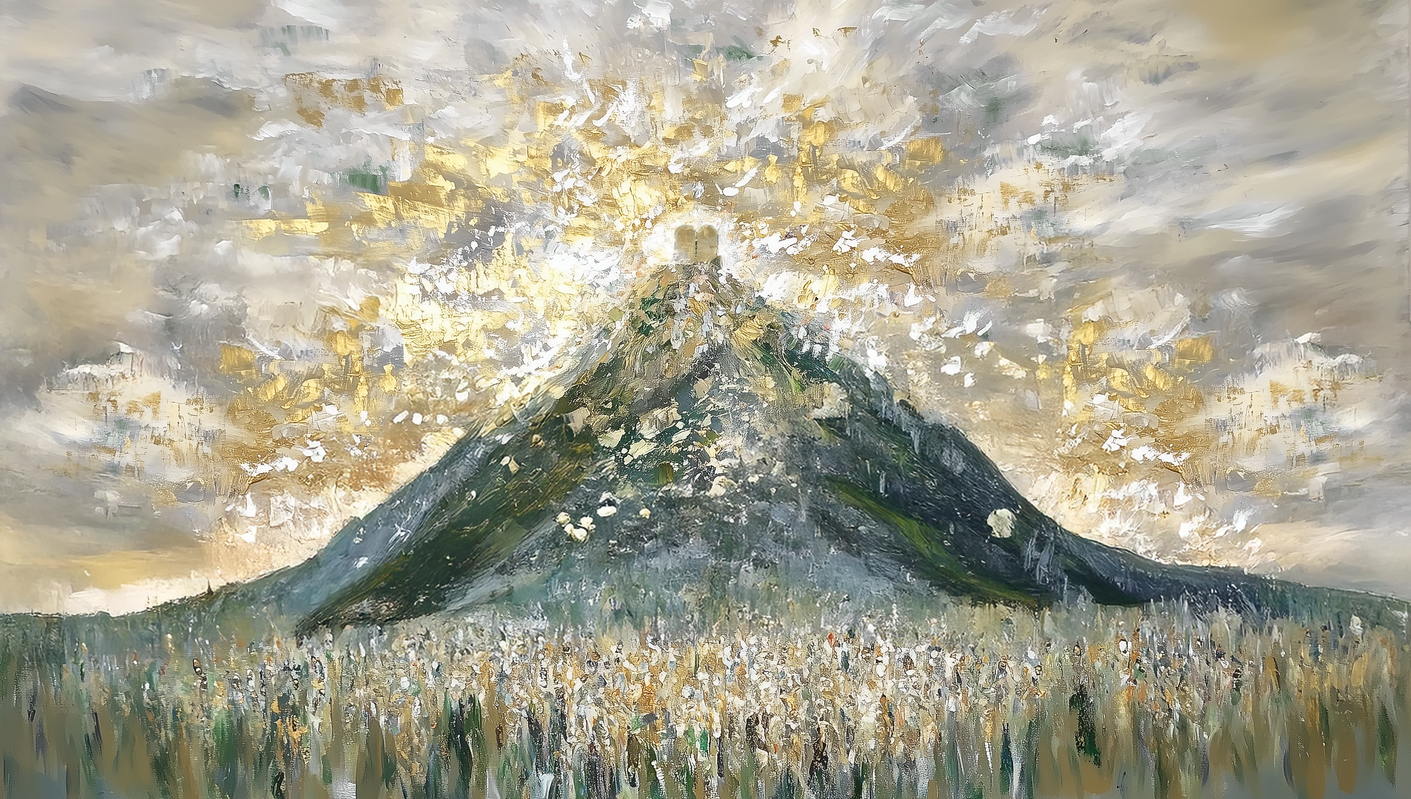 Painting of Har Sinai at Matan Torah