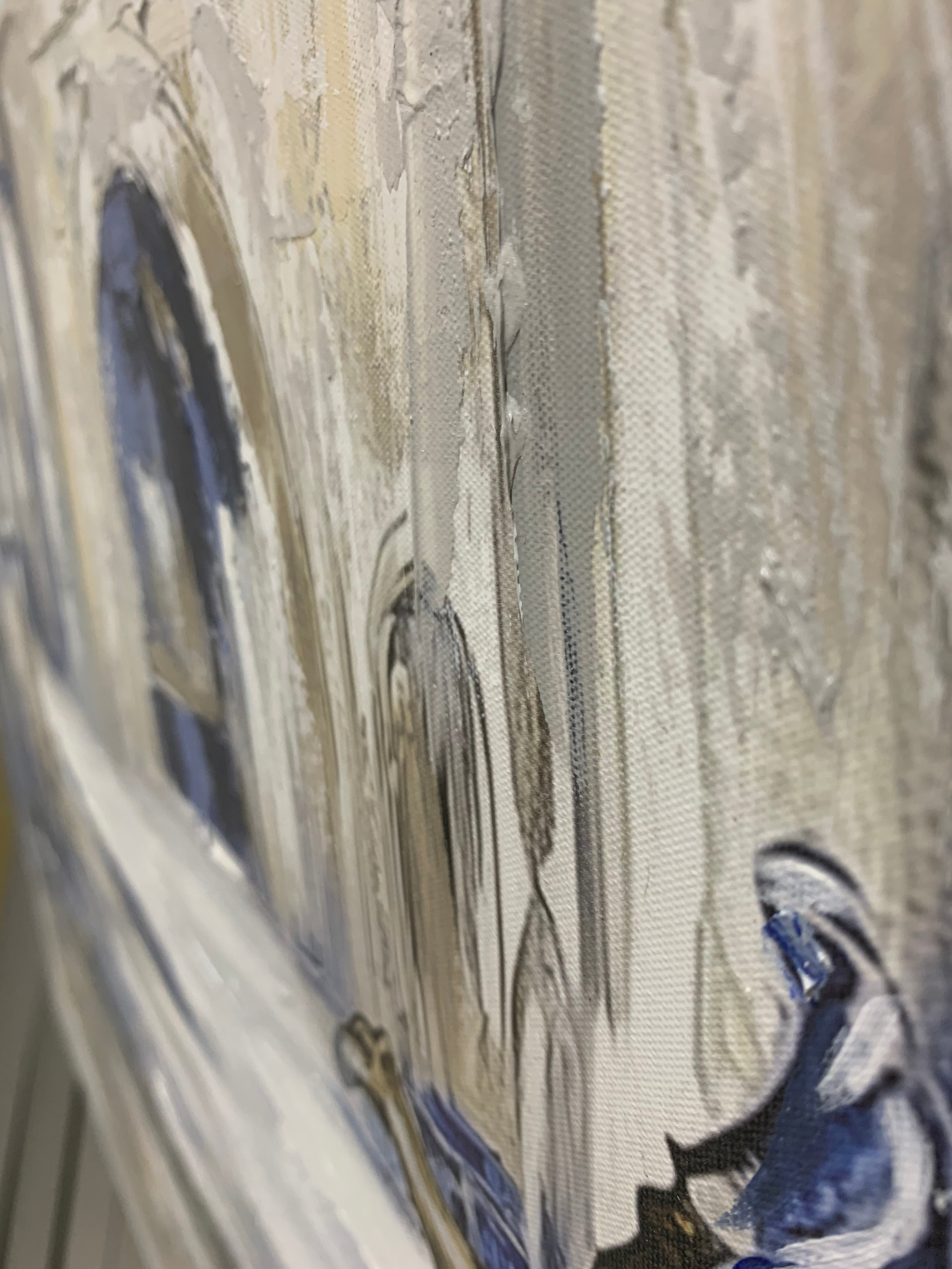 フェイシズインケイマン　絵画　ブルーリヴァード Kever Rochel in Blue | Original Judaic Painting